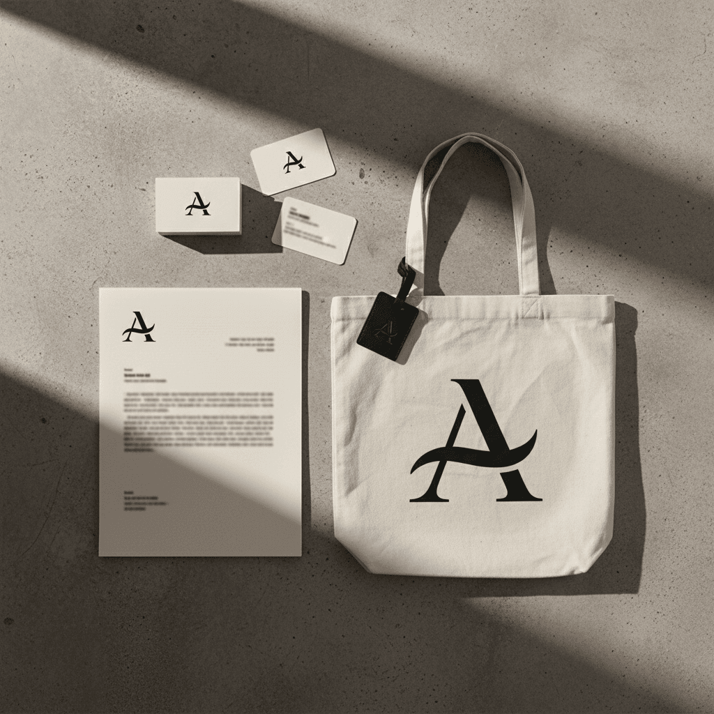 Logo design applications across business materials